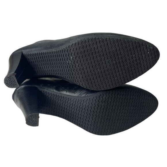 Eric Michael Women’s Black Leather Heeled Ankle Boots - Picture 6 of 10